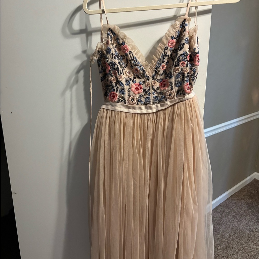 Needle & Thread Pale Blush Evening Dress
